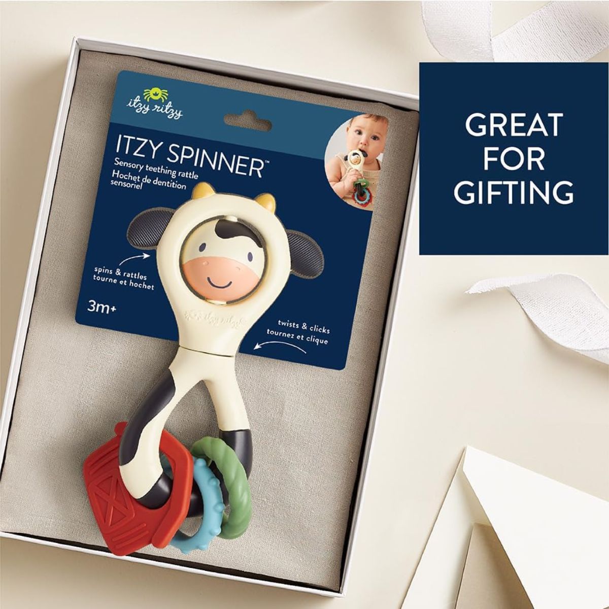 Itzy Ritzy Spinner Rattle - Carmen the Cow