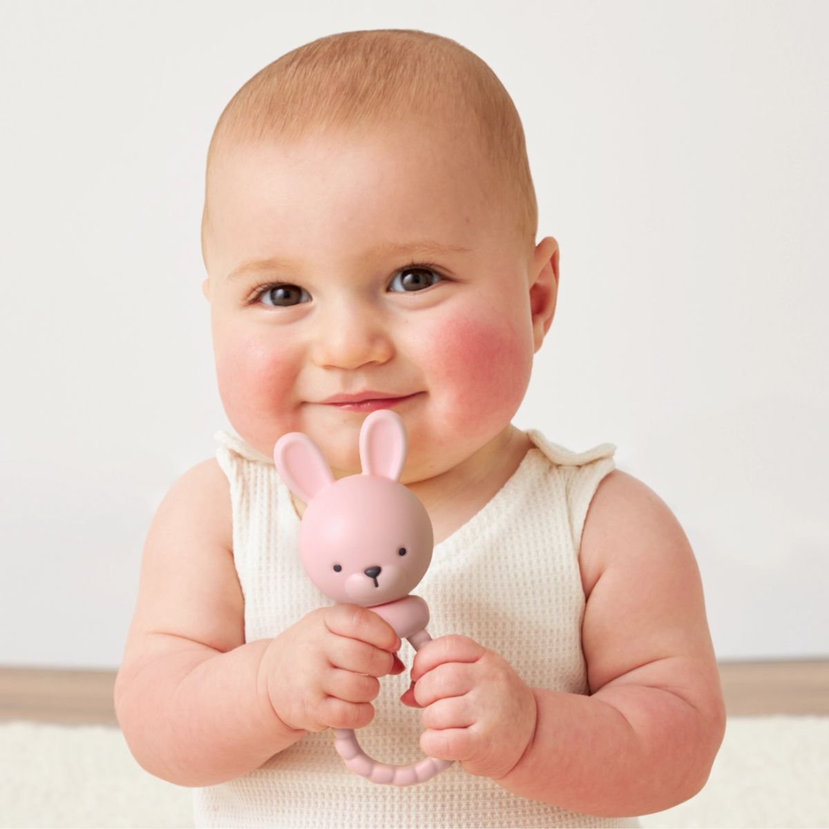 Itzy Ritzy Sweetie Rattle Silicone Teether - Bunny