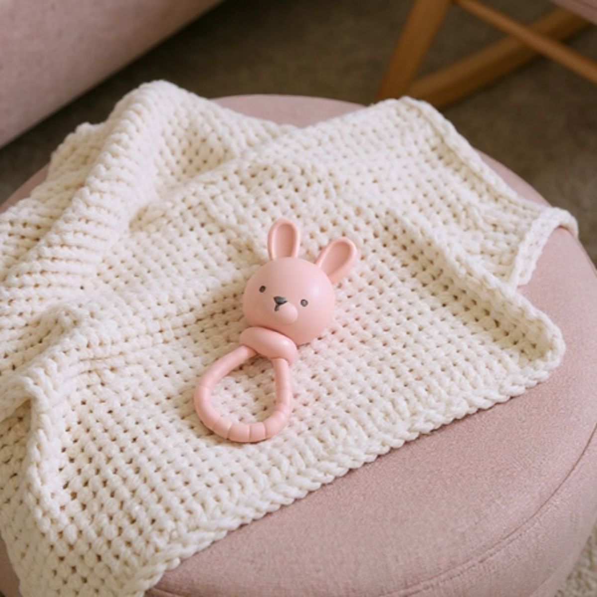 Itzy Ritzy Sweetie Rattle Silicone Teether - Bunny