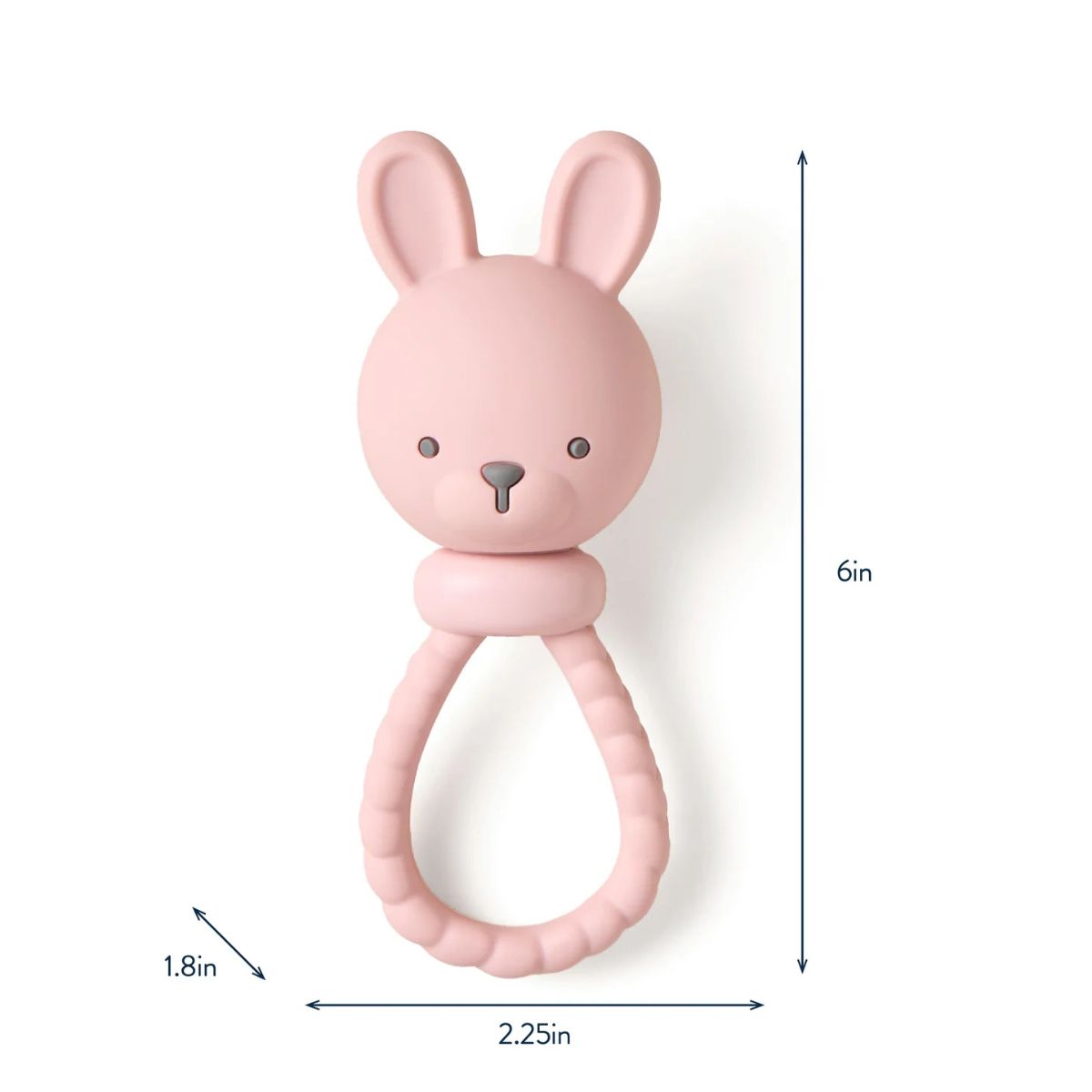 Itzy Ritzy Sweetie Rattle Silicone Teether - Bunny