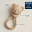 Itzy Ritzy Shake and Smile Silicone Baby Teether - Tan Bear on Luna Baby Store Miami