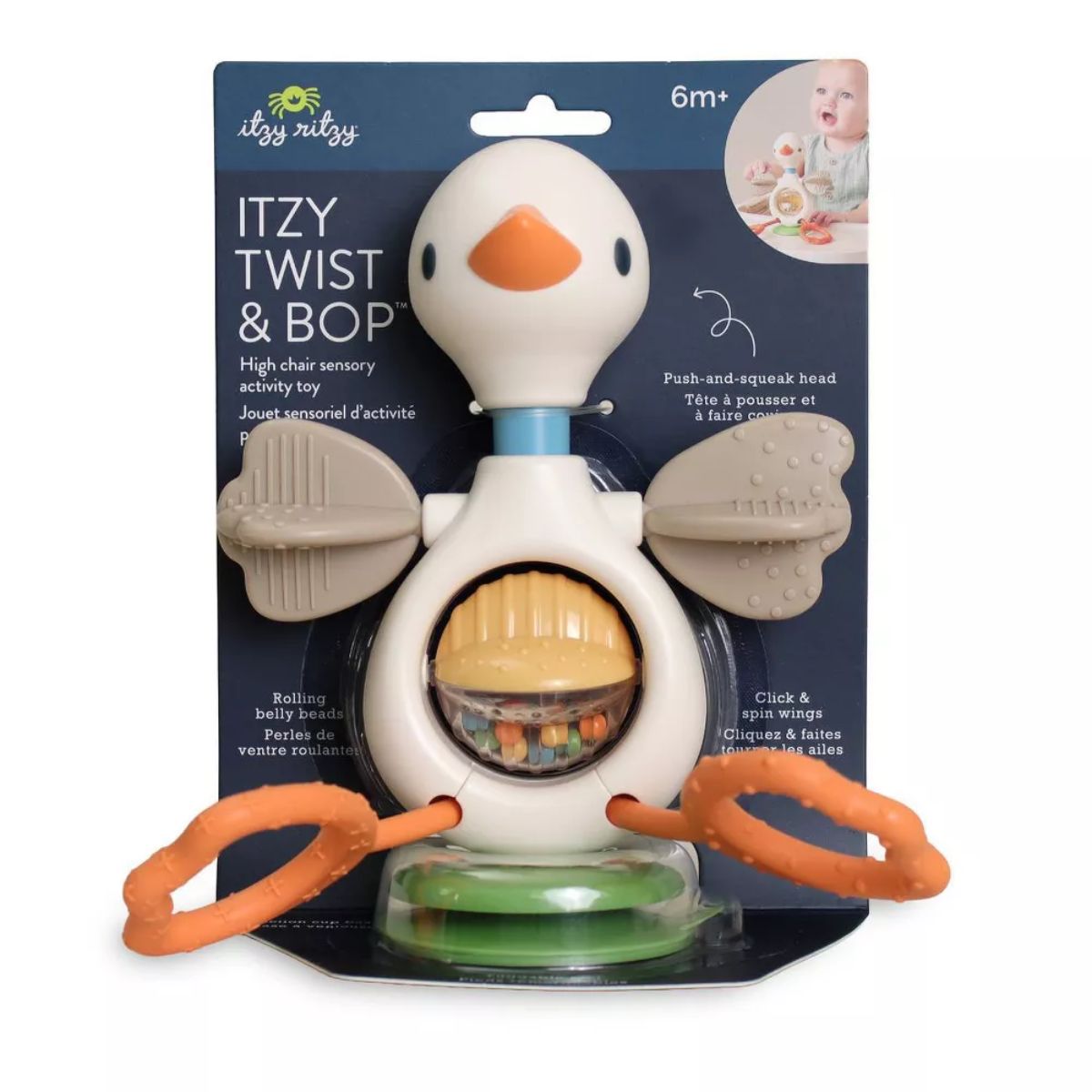Itzy Twist & Bop - High Chair Sensory Toy Goose on Luna Baby Store Miami