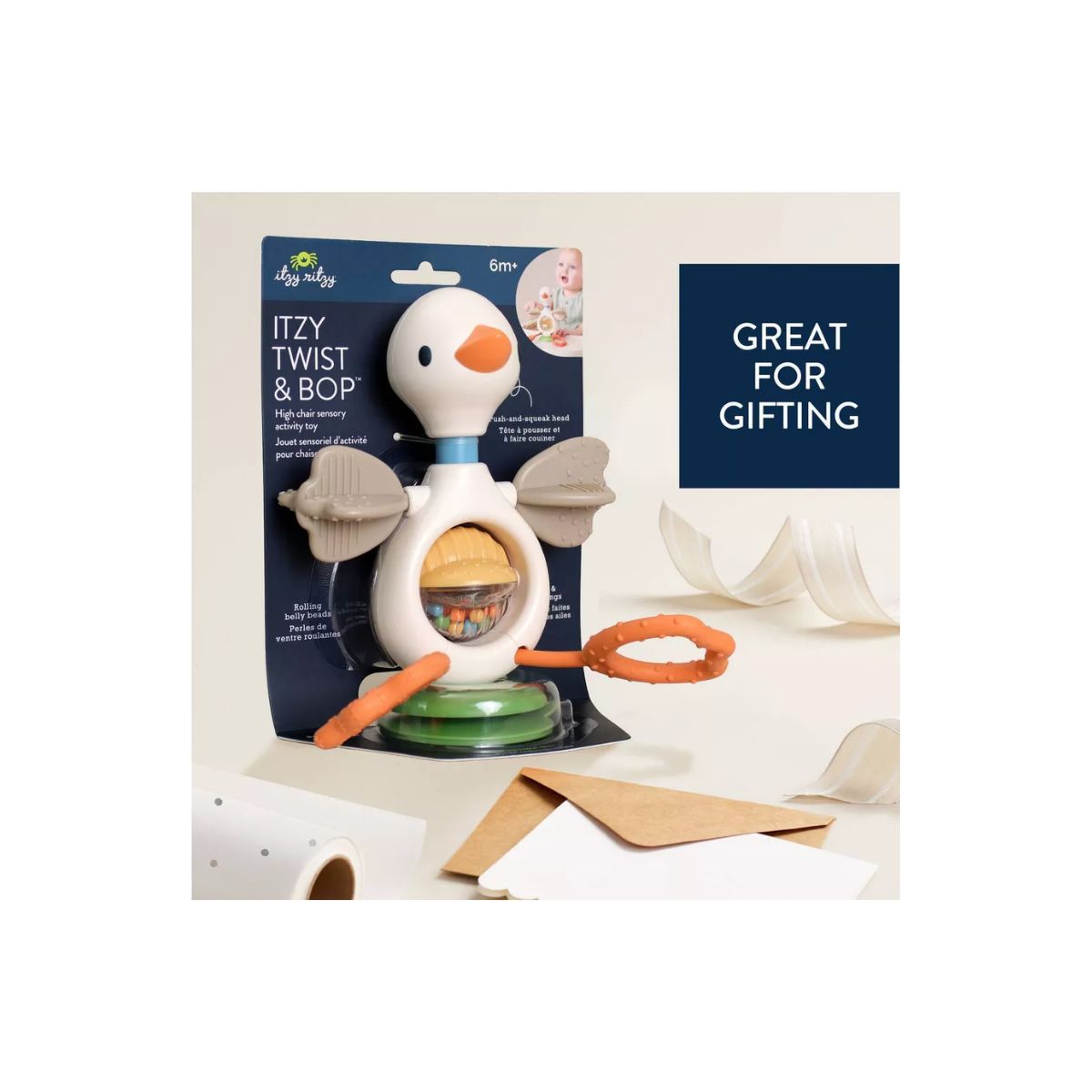 Itzy Twist & Bop - High Chair Sensory Toy Goose on Luna Baby Store Miami