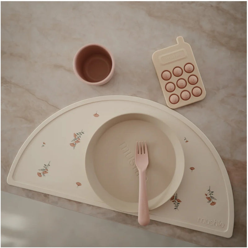 Mushie Silicone Placemat Pink Flowers