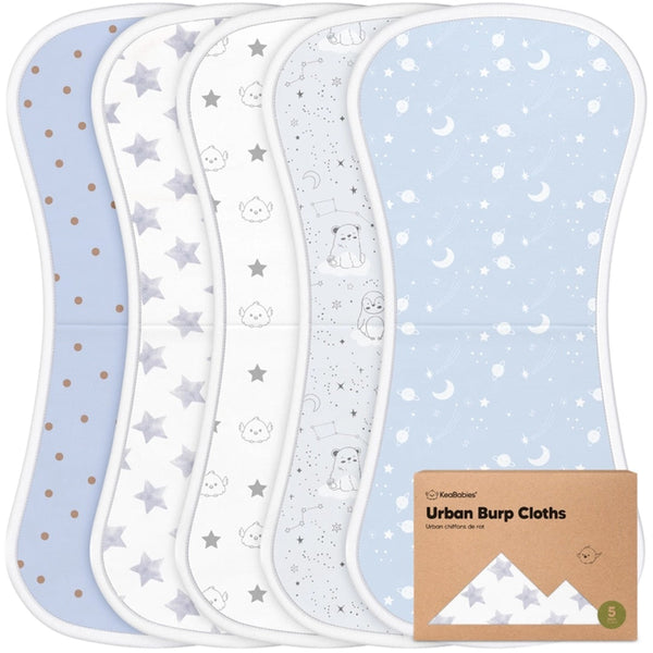 KeaBabies 5-Pack Softe Burp Cloths Constellation