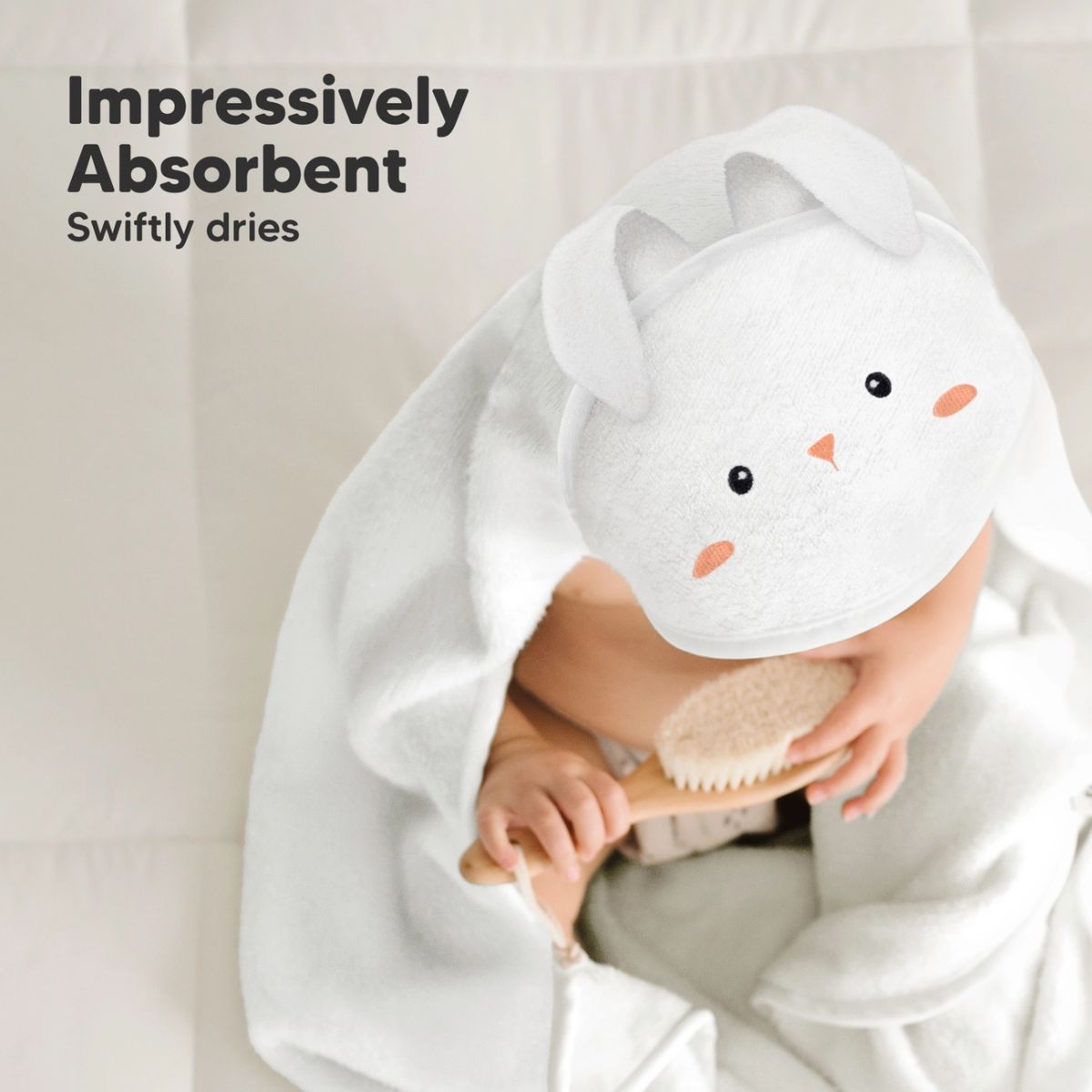 KeaBabies Cuddle Baby Hooded Towel Regular - Bunny