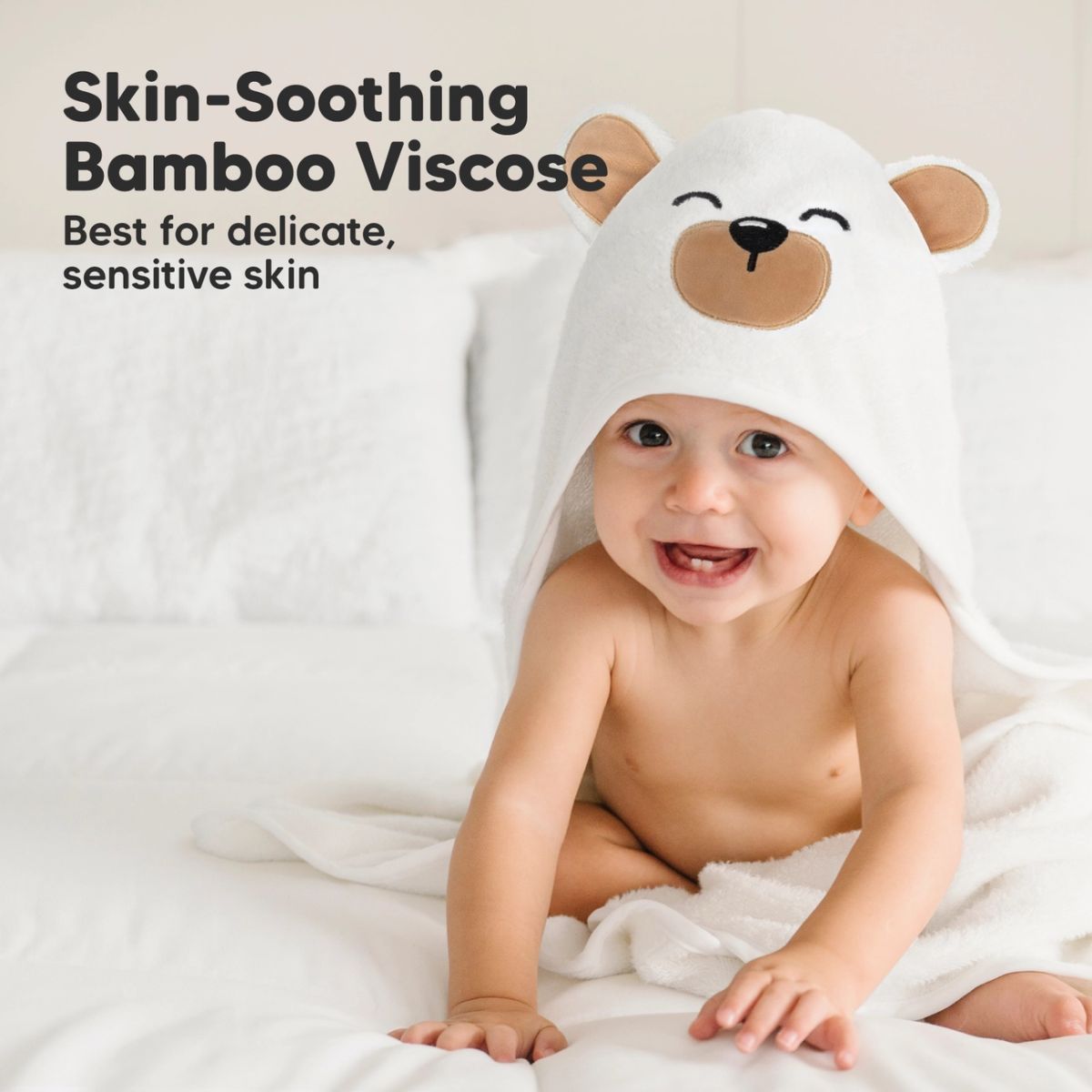 KeaBabies Cuddle Baby Hooded Towel Regular - Grizzly