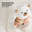 KeaBabies Cuddle Baby Hooded Towel Regular - Grizzly on Luna Baby Store Miami