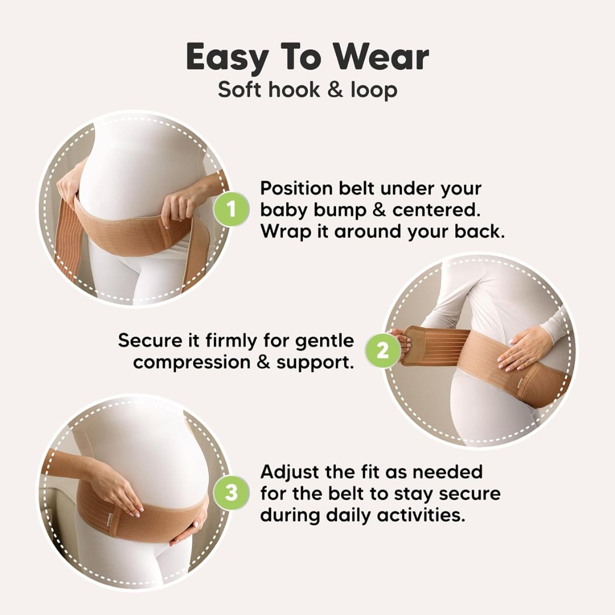 KeaBabies Ease Maternity Belly Band Support Belt M/L - Classic Ivory