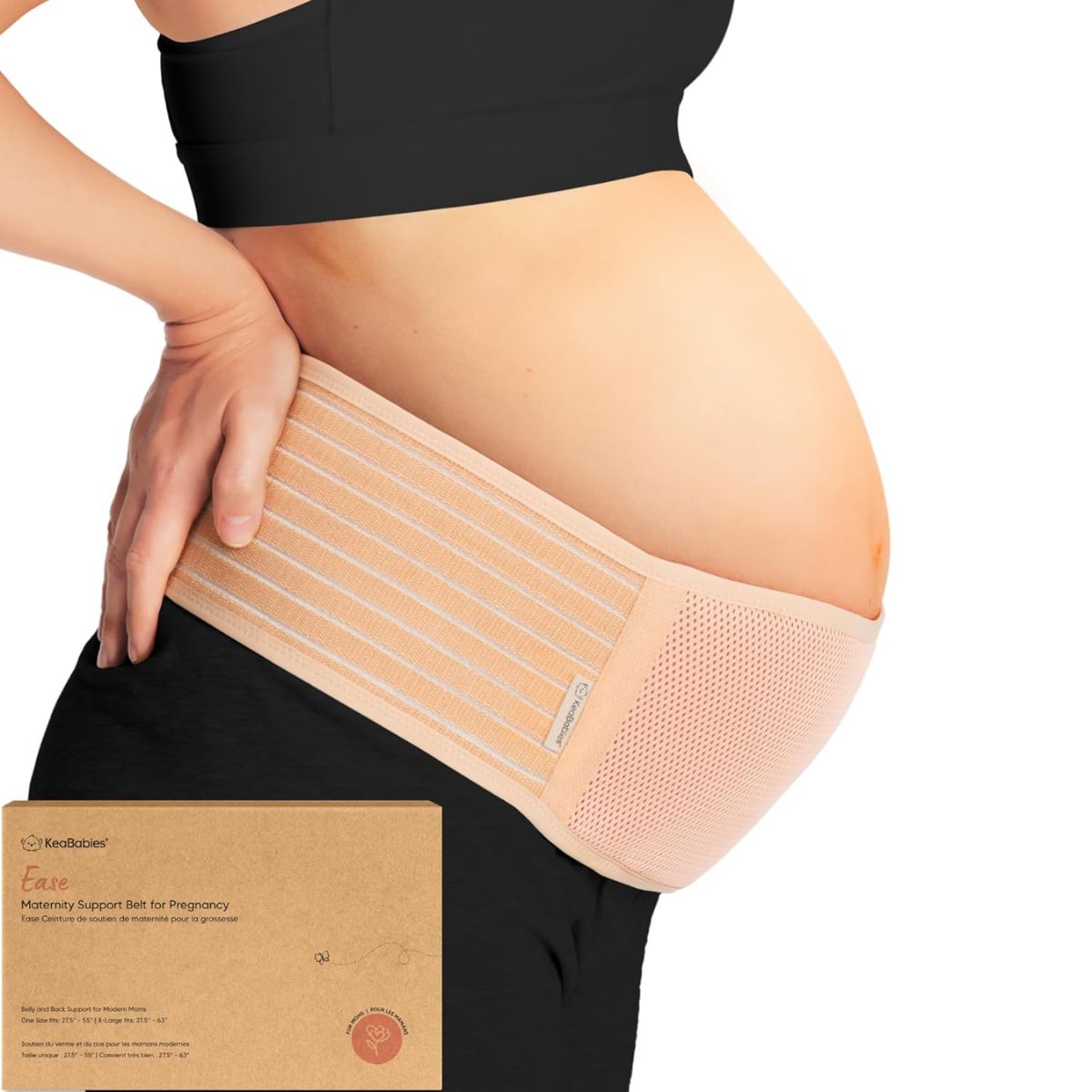 KeaBabies Ease Maternity Belly Band Support Belt M/L - Classic Ivory