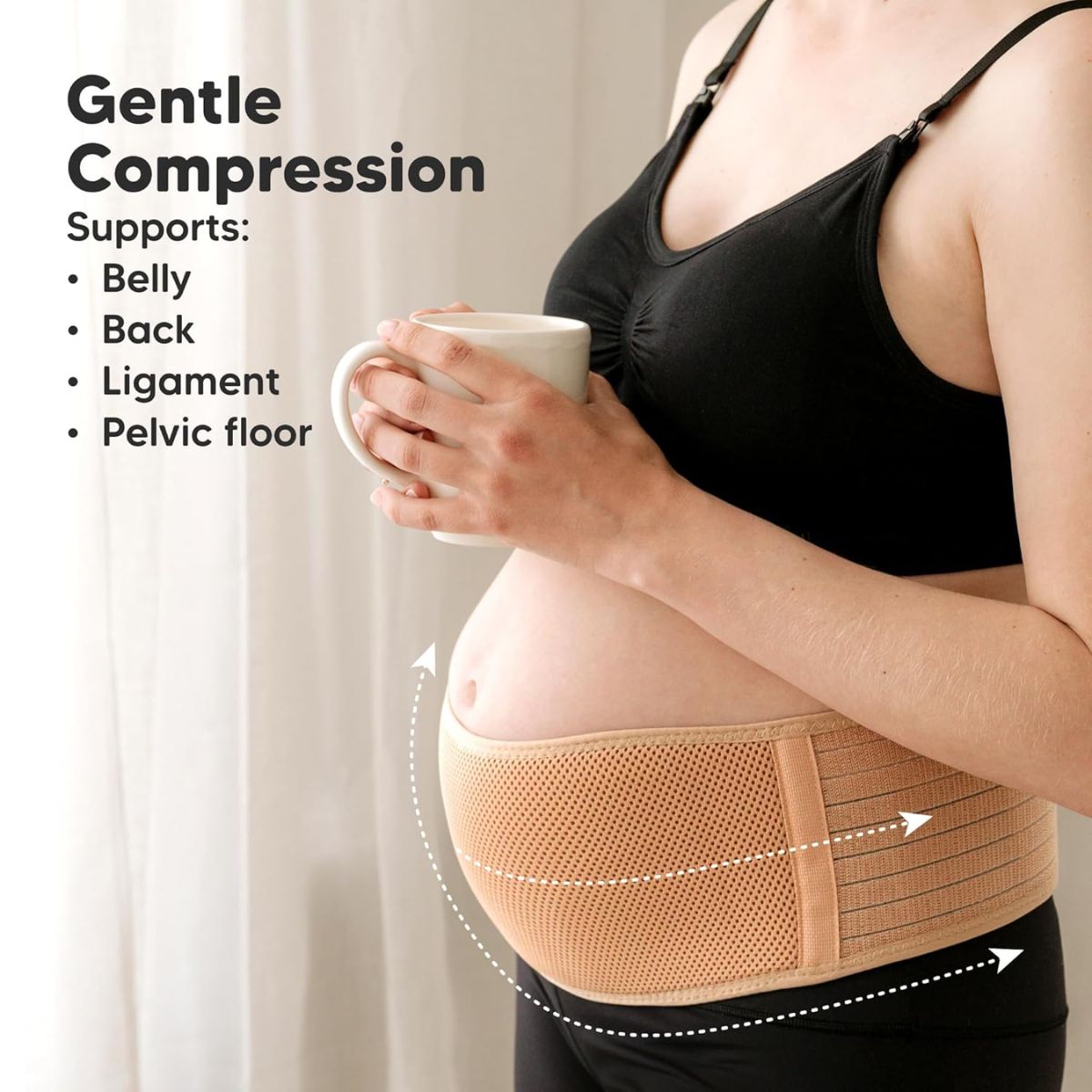 KeaBabies Ease Maternity Belly Band Support Belt M/L - Classic Ivory
