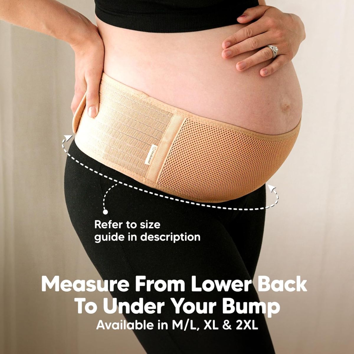 KeaBabies Ease Maternity Belly Band Support Belt M/L - Classic Ivory