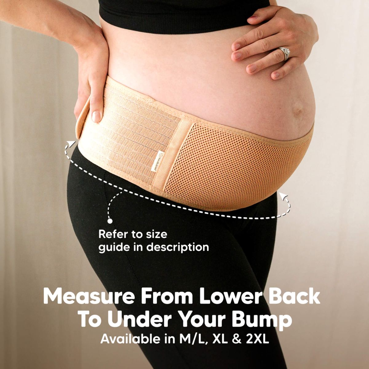KeaBabies Ease Maternity Belly Band Support Belt M/L - Midnight Black