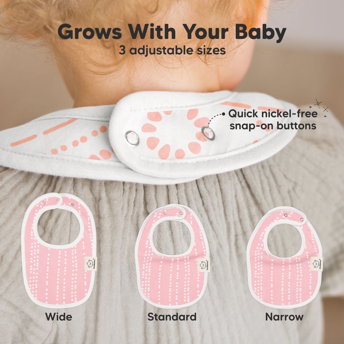 KeaBabies Organic Drool Bibs 8-Pack for Teething Babies 0-24M - Sweet Charm