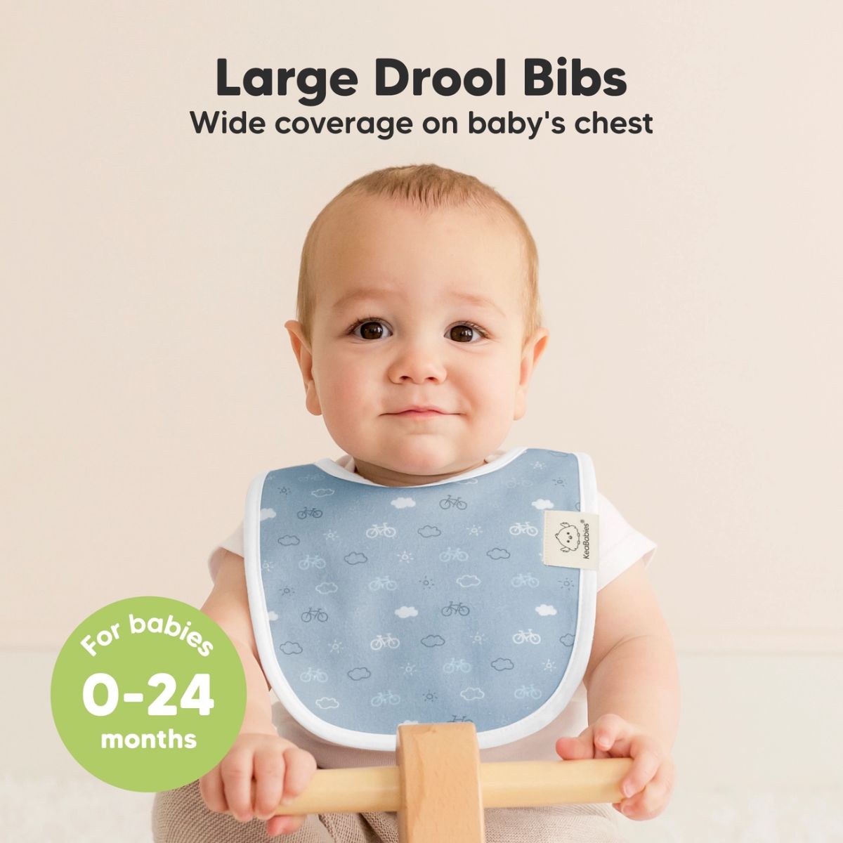KeaBabies Organic Drool Bibs 8-Pack for Teething Babies 0-24M - Vessels