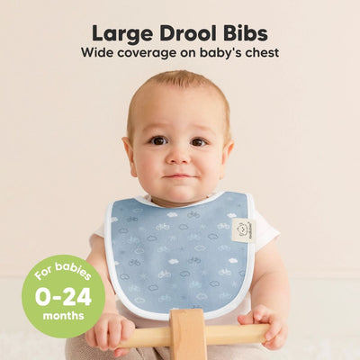 KeaBabies Organic Drool Bibs 8-Pack for Teething Babies 0-24M - Vessels