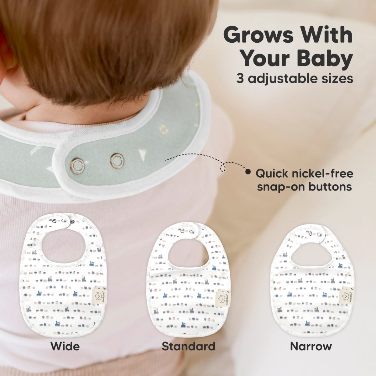 KeaBabies Organic Drool Bibs 8-Pack for Teething Babies 0-24M - Vessels on Luna Baby Store Miami