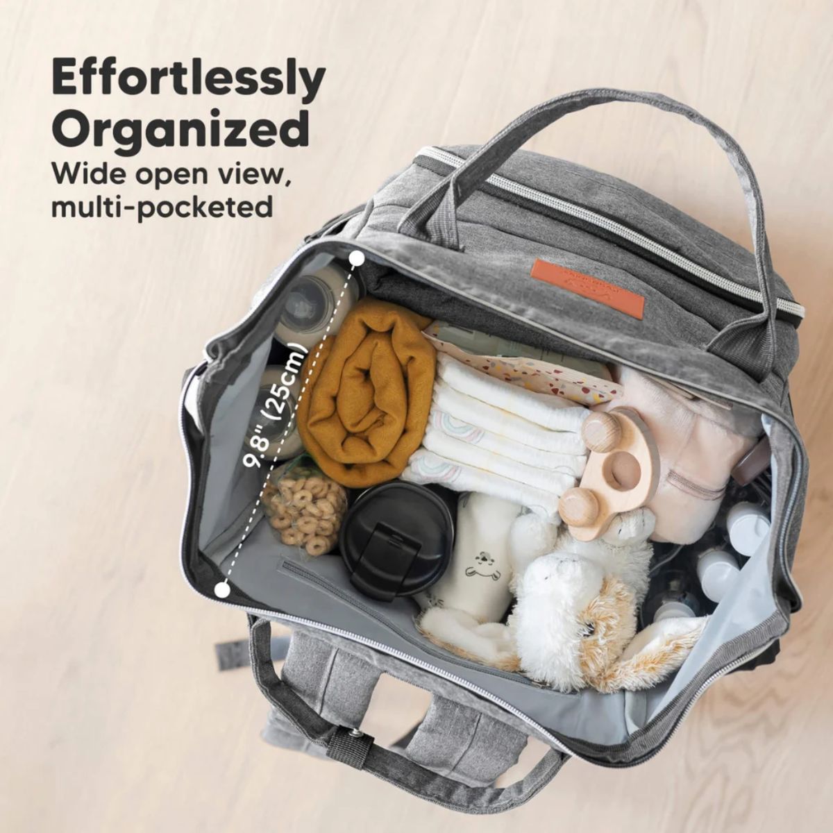 KeaBabies Original Diaper Bag Backpack - Classic Grey