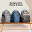 KeaBabies Original Diaper Bag Backpack - Classic Grey on Luna Baby Store Miami