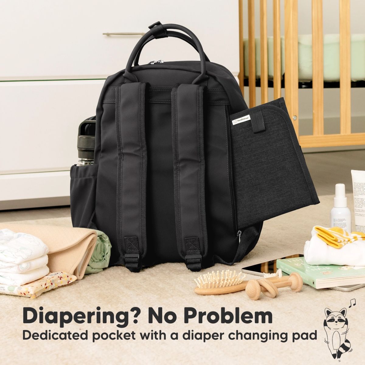 Play Diaper Bag, Trendy Black / Jumbo by KeaBabies