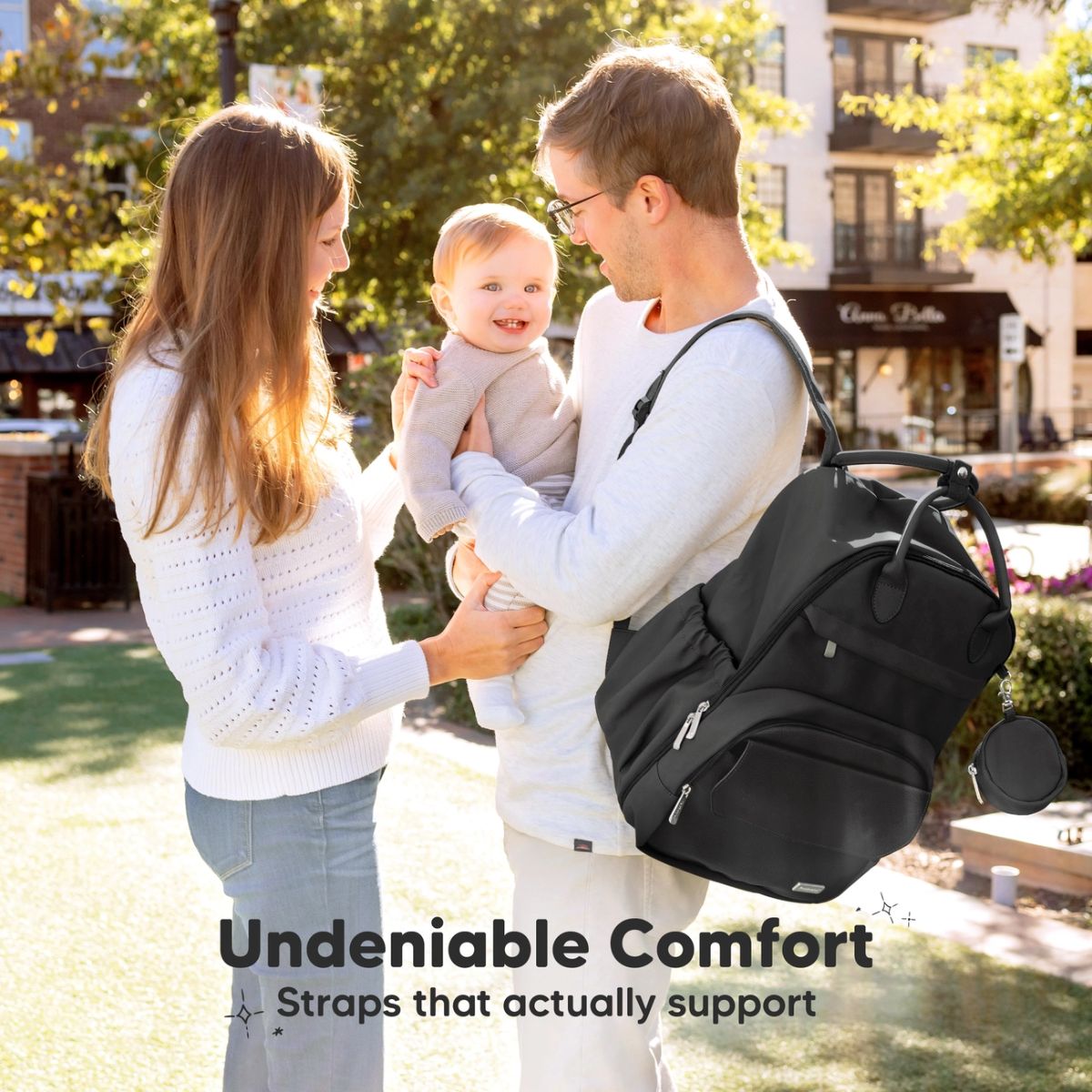 KeaBabies Play Diaper Backpack with Changing Pad - Trendy Black on Luna Baby Store Miami
