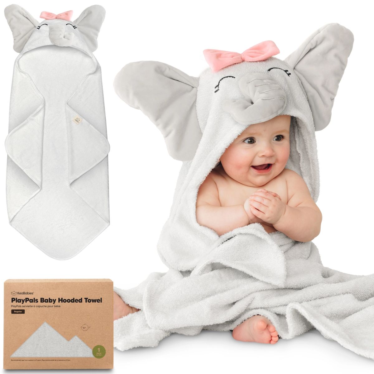 KeaBabies PlayPals Baby Hooded Towel - Ella on Luna Baby Store Miami