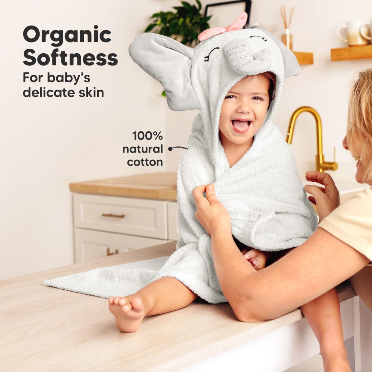 KeaBabies PlayPals Baby Hooded Towel - Ella
