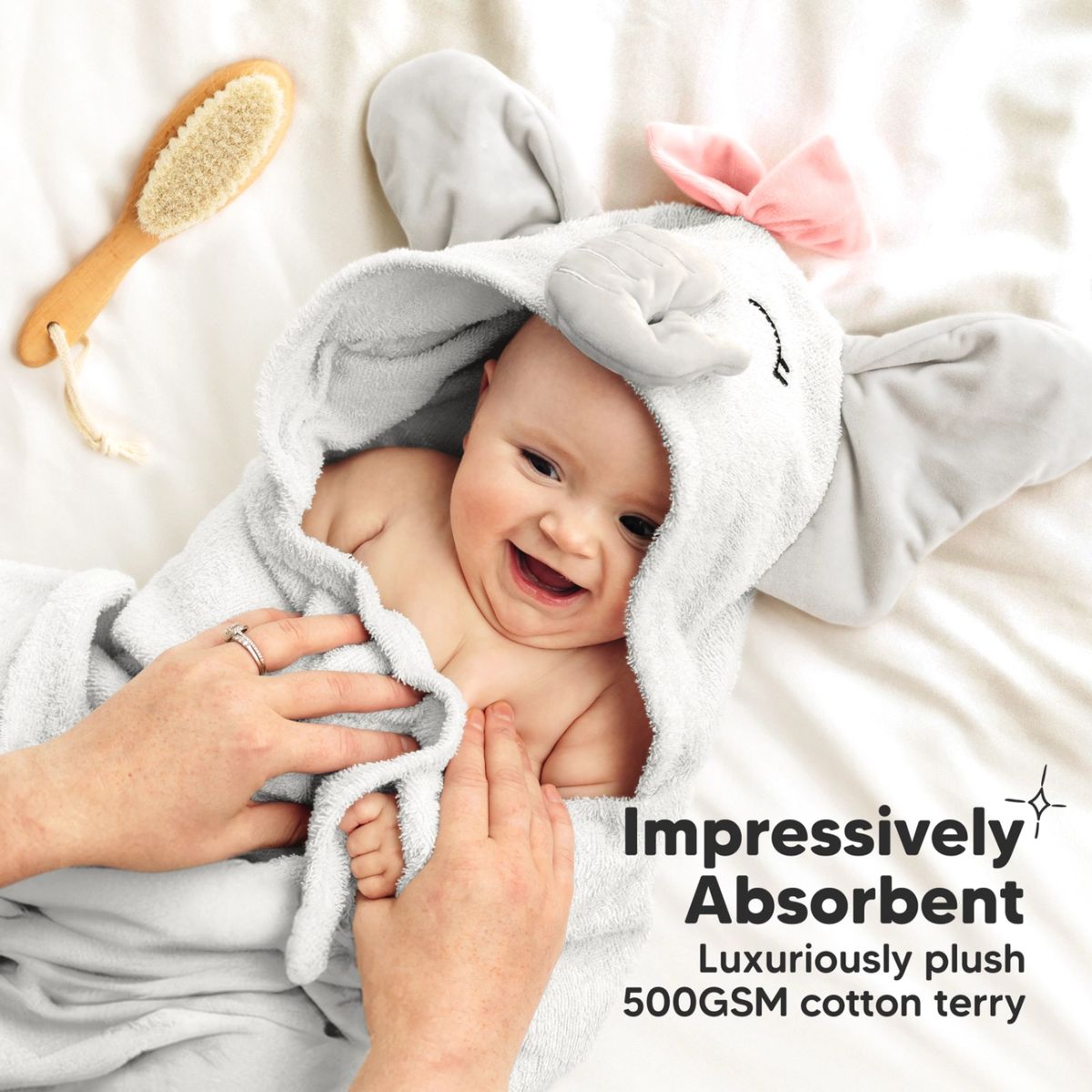 KeaBabies PlayPals Baby Hooded Towel - Ella