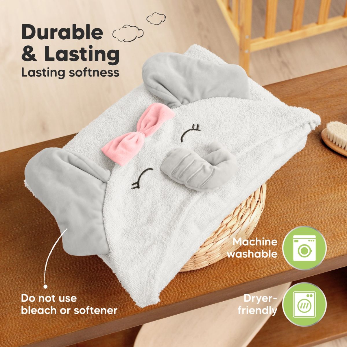 KeaBabies PlayPals Baby Hooded Towel - Ella on Luna Baby Store Miami