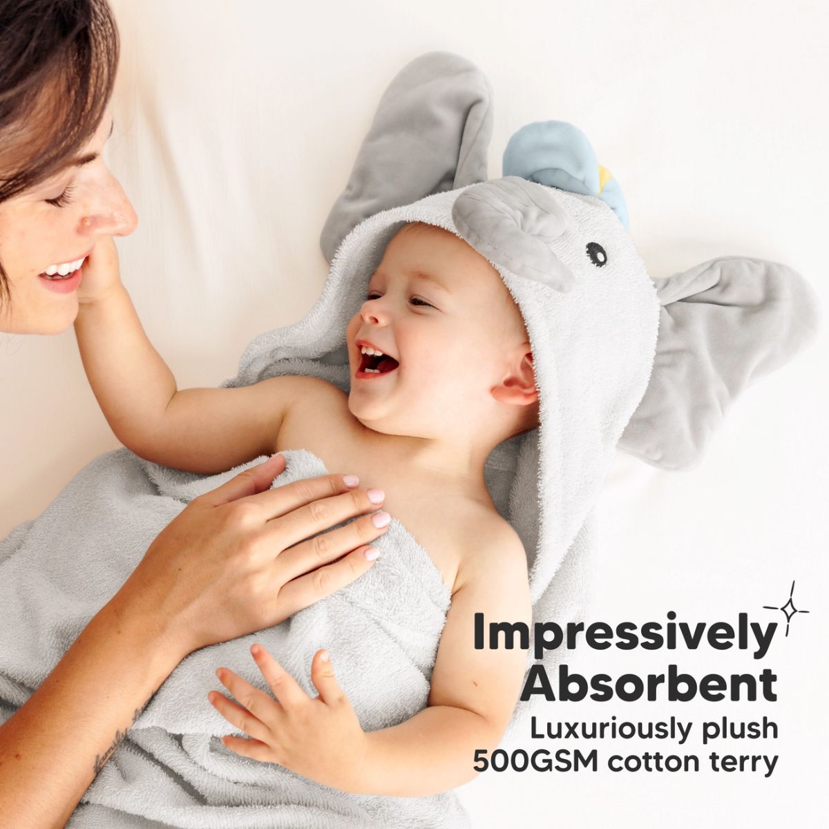 KeaBabies PlayPals Baby Hooded Towel - Ethan