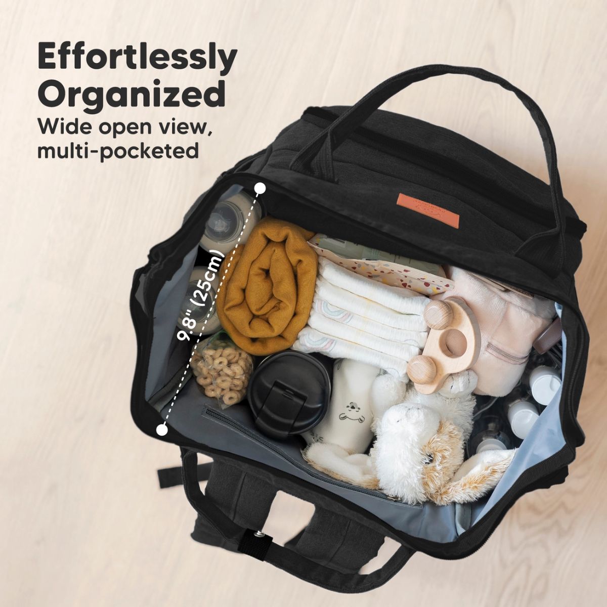 KeaBabies Rove Diaper Backpack -  Trendy Black on Luna Baby Store Miami
