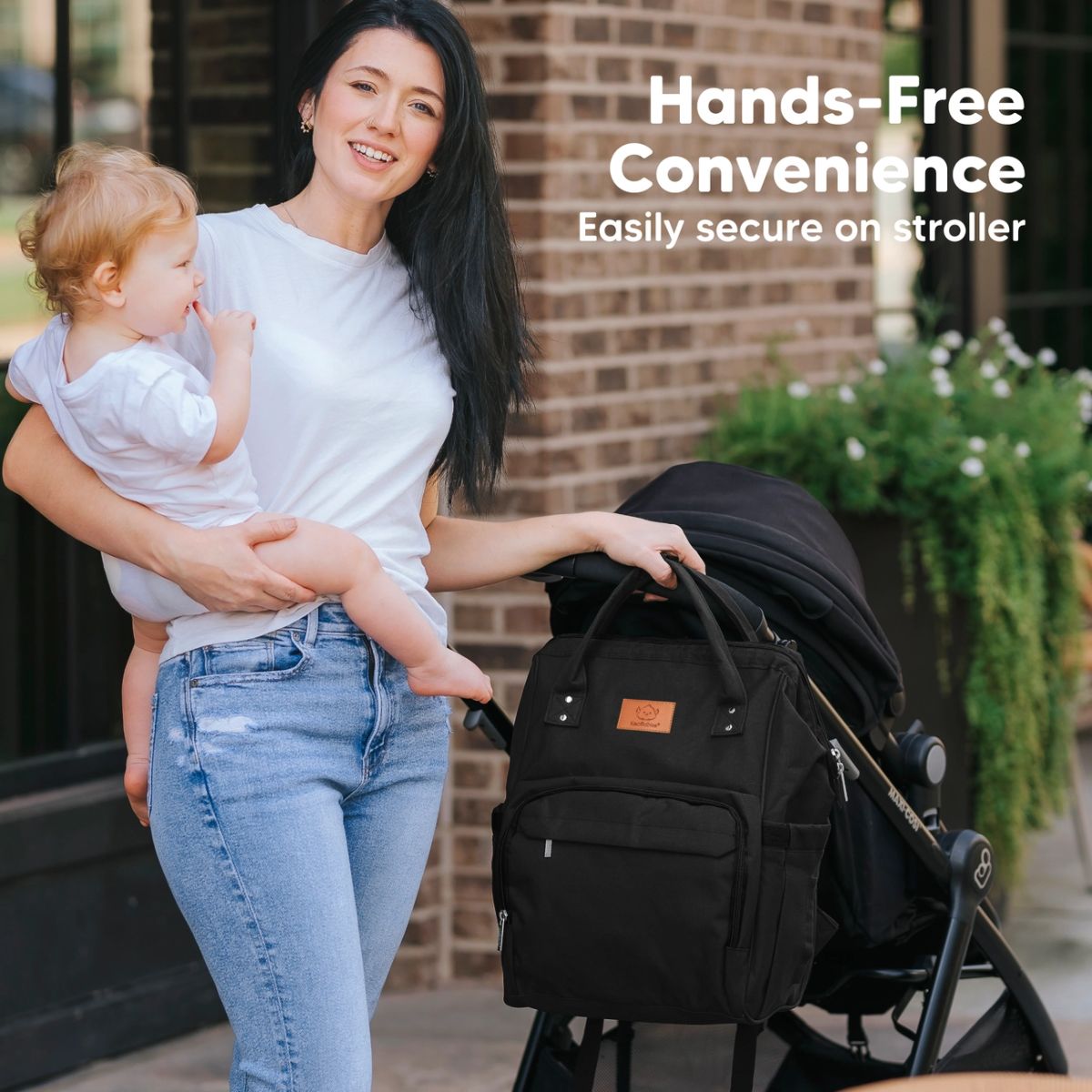 KeaBabies Rove Diaper Backpack -  Trendy Black on Luna Baby Store Miami