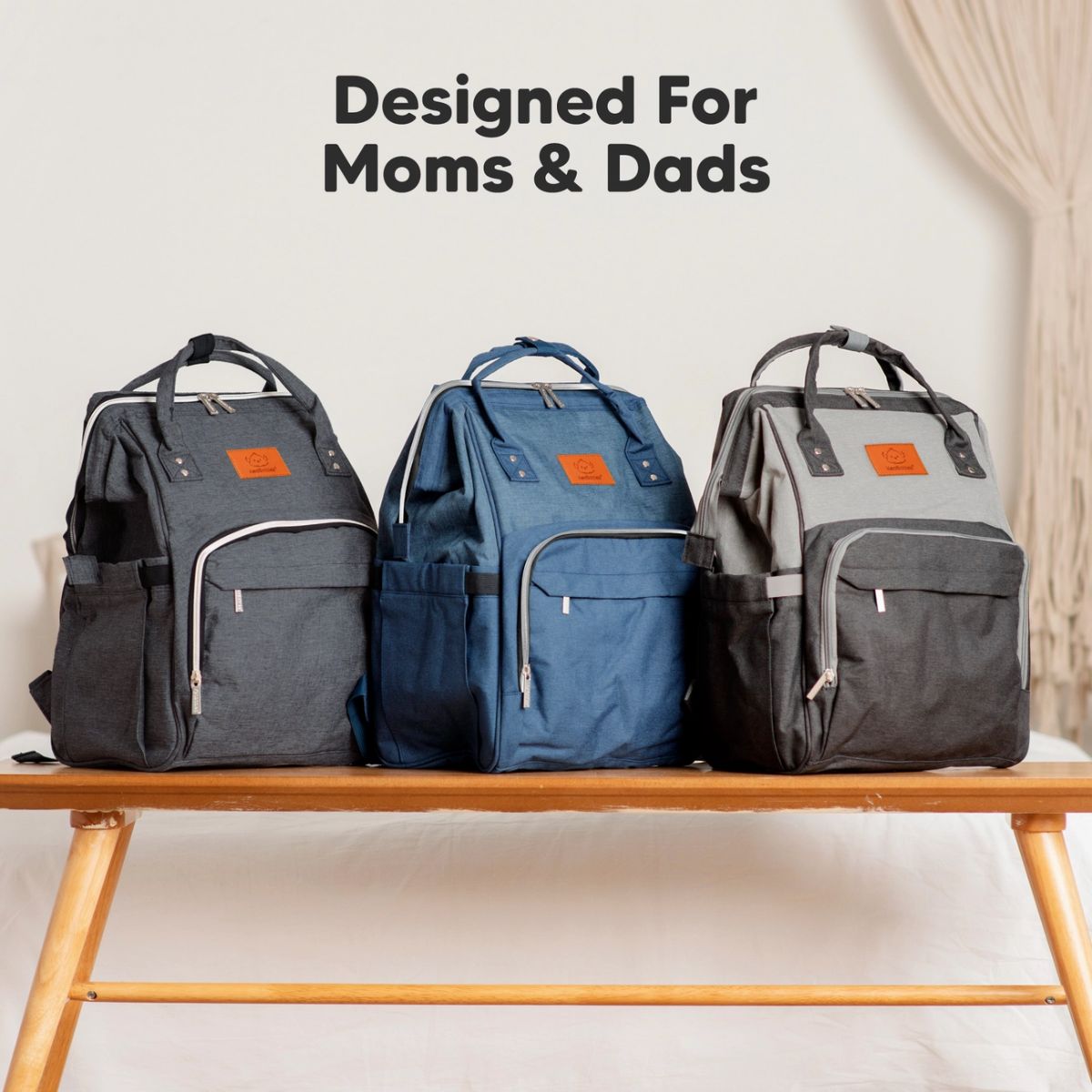 KeaBabies Rove Diaper Backpack -  Trendy Black on Luna Baby Store Miami