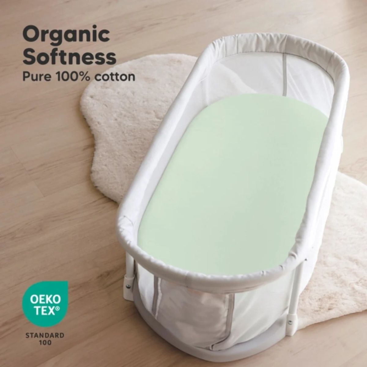 KeaBabies Soothe 2-Pack Fitted Bassinet Sheets Universal - Sage