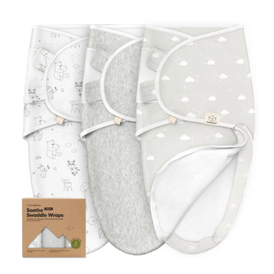 KeaBabies Soothe Swaddle Sack 3 Pack Organic Cotton - Aspire
