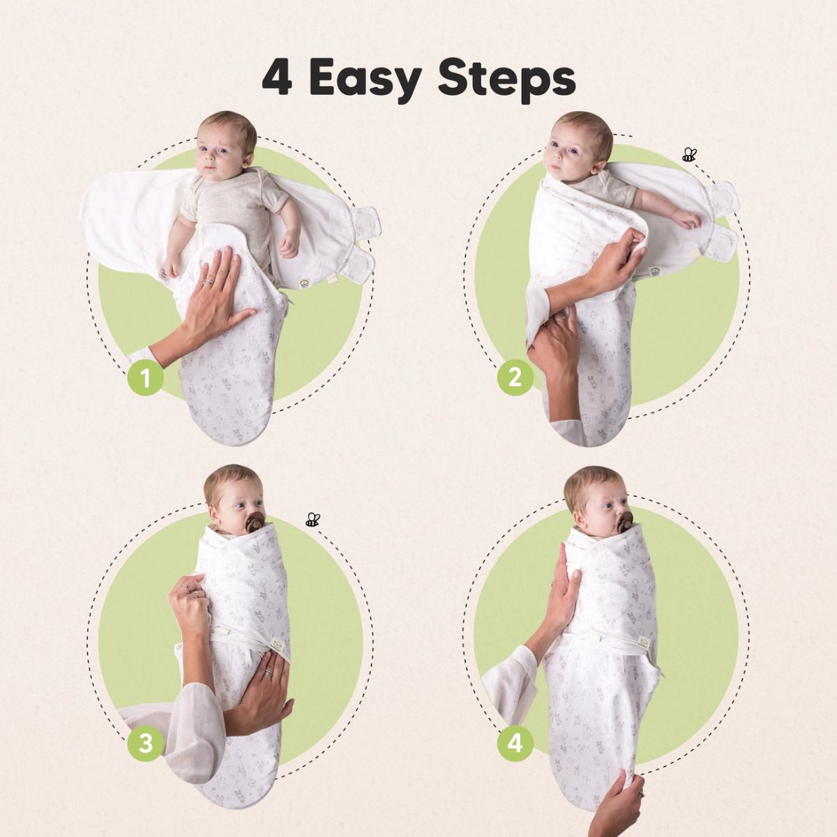KeaBabies Soothe Swaddle Sack 3 Pack Organic Cotton - Aspire