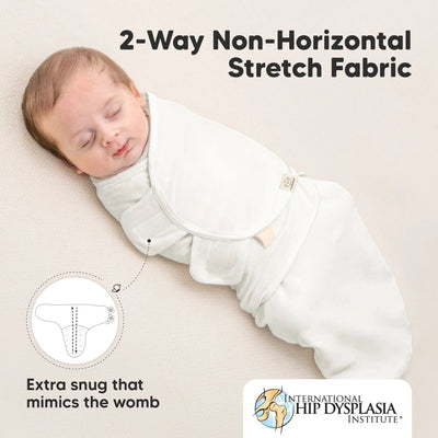KeaBabies Soothe Swaddle Sack 3 Pack Organic Cotton 0-3M - Soft White