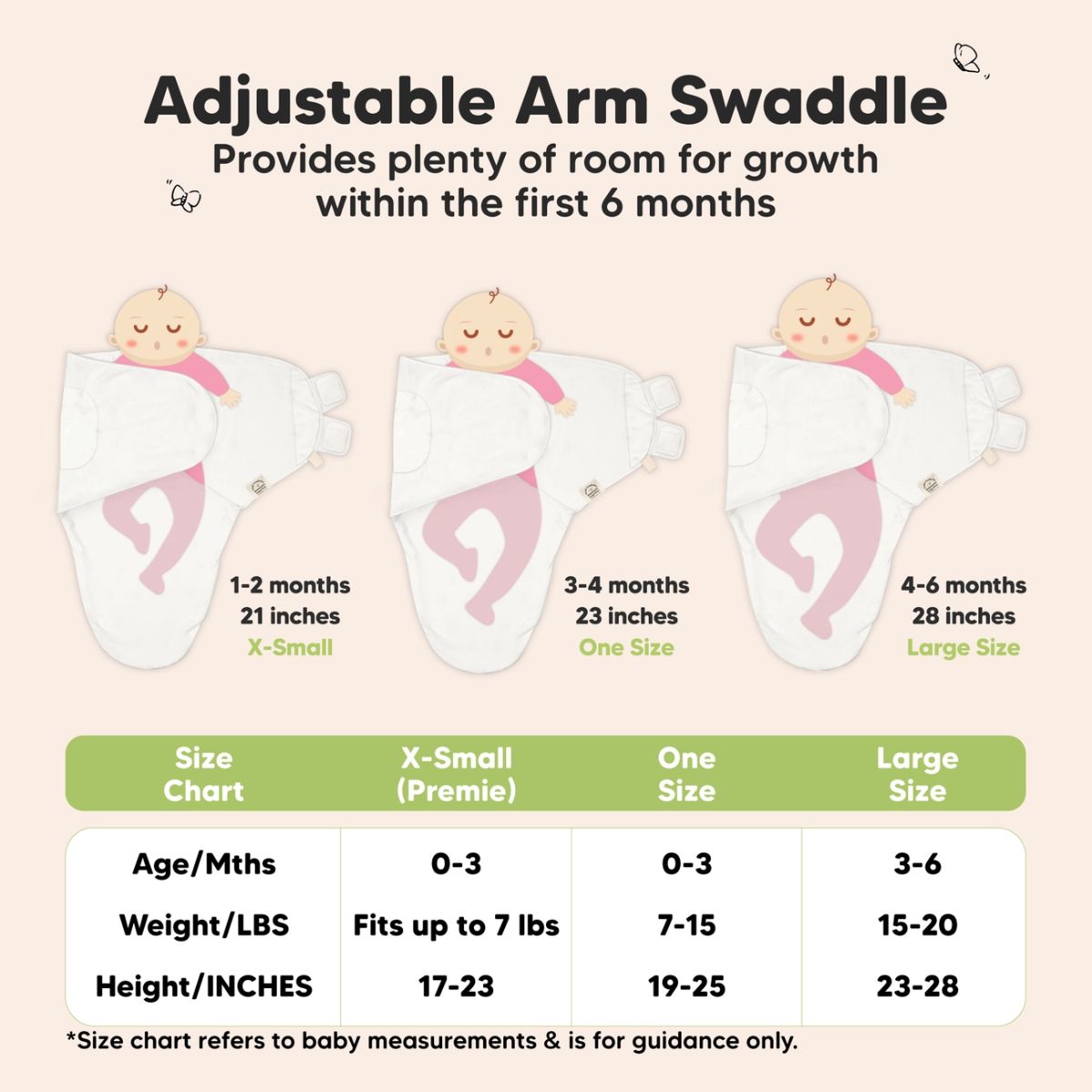 KeaBabies Soothe Swaddle Sack 3 Pack Organic Cotton 0-3M - Soft White
