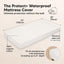 KeaBabies Waterproof Crib Mattress Protector Cover Fitted 2-Pack - Soft White on Luna Baby Store Miami