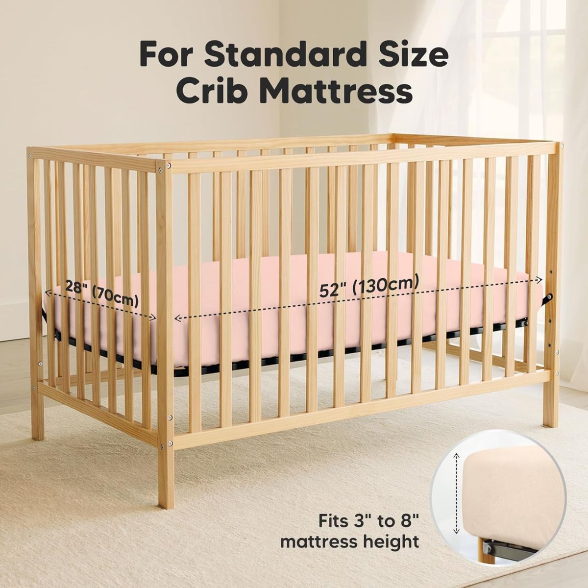 Keababies 2pk Waterproof Crib Sheets Baby Mattress Protector+ - Cameo