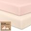 Keababies 2pk Waterproof Crib Sheets Baby Mattress Protector+ - Cameo