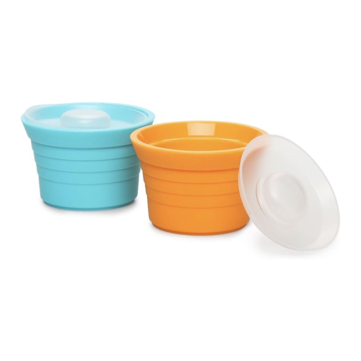 Pote de Armazenamento Kinderville Azul Laranja - Safe Silicone Food Storage