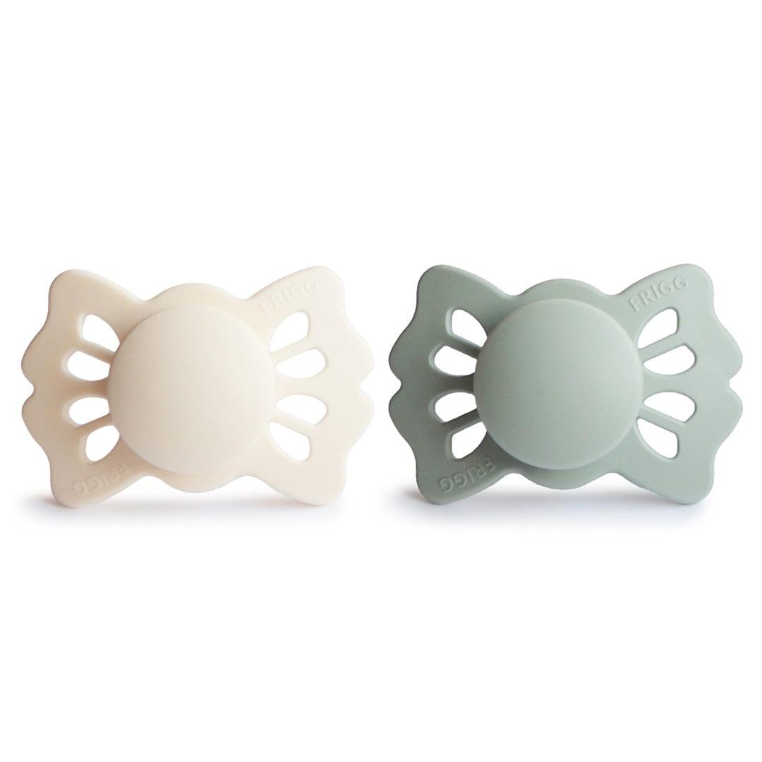 Kit de Chupetas Simétricas Lucky Mushie 0-6M Cream e Sage - Mushie Babytunes