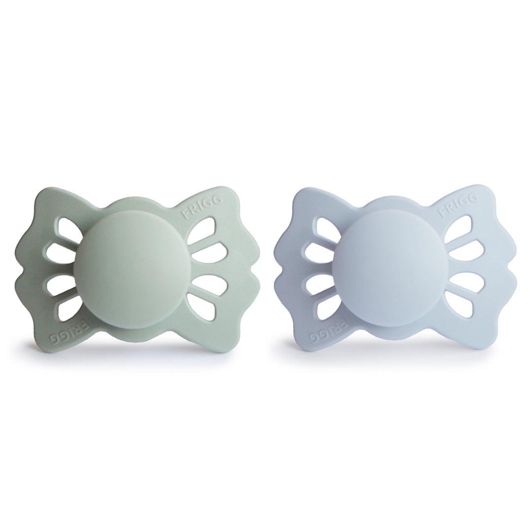 Kit de Chupetas Simétricas Lucky Mushie 0-6M Sage e Powder Blue - Mushie Babytunes