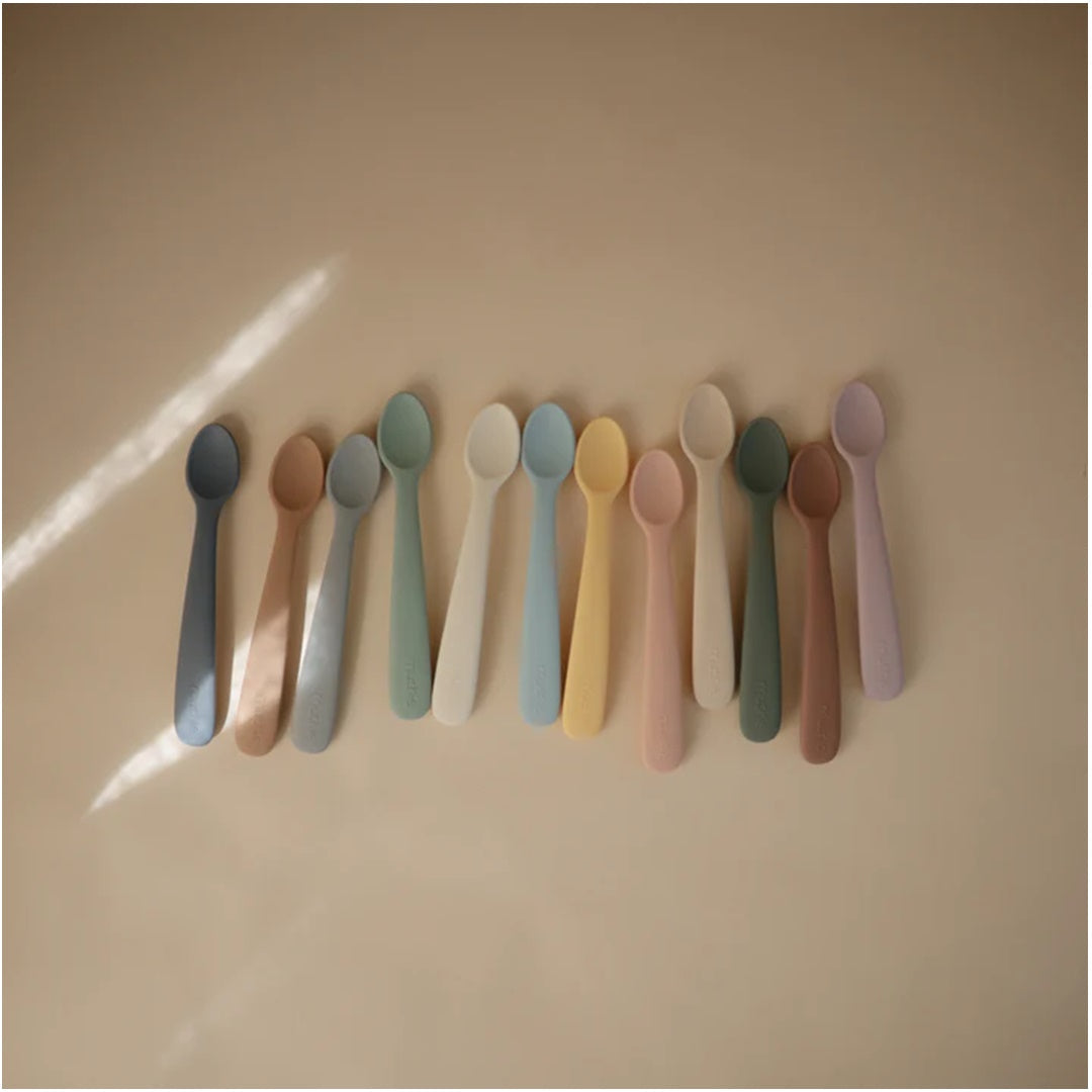 Mushie Silicone Feeding Spoons (Tradewinds) 2-Pack on Luna Baby Store Miami