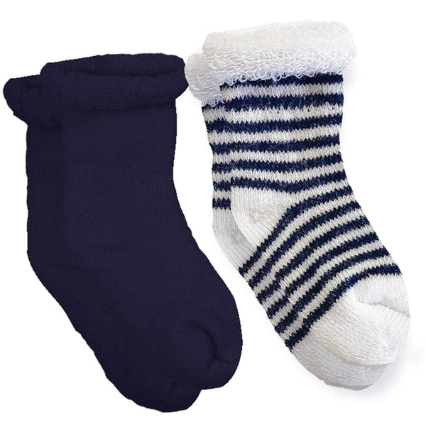 Kushies Baby Terry Socks 2 Pack - Navy