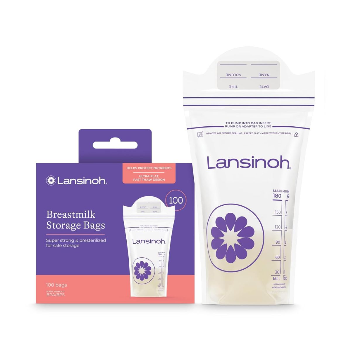 Lansinoh Breastmilk Storage Bags, 100 count on Luna Baby Store Miami