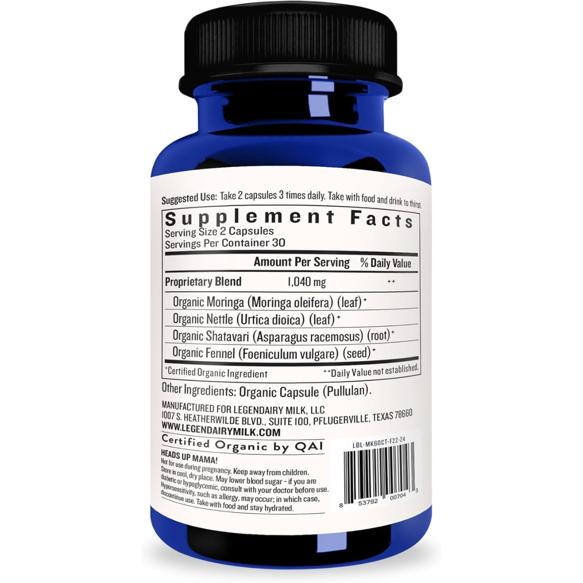 Legendairy Milk Milkapalooza Lactation Vegan Supplement 60 Caps