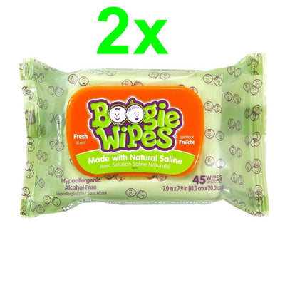 Lenços Umedecidos Com Soro Fisiológico para Nariz do Bebê Boogie Wipes Eucalipto Com 2 Pacotes de 45 Unidades - Boogie Wipes Babytunes