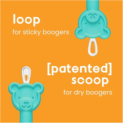 Oogiebear Infant Nose & Ear Cleaner Two Pack - Orange/Sea Foam with Case